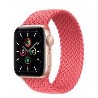 Apple Watch SE GPS 40mm Gold Aluminum Case with Pink Punch Braided Solo Loop (MYDY2), Золотой
