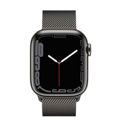 Apple Watch Series 7 4G 45mm Graphite Stainless Steel Case with Graphite Milanese Loop (MKJJ3)