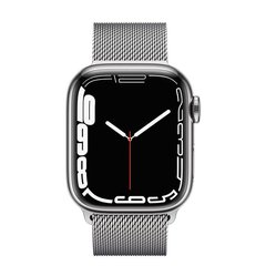 Apple Watch Series 7 4G 41mm Silver Stainless Steel Case with Silver Milanese Loop (MKHX3)