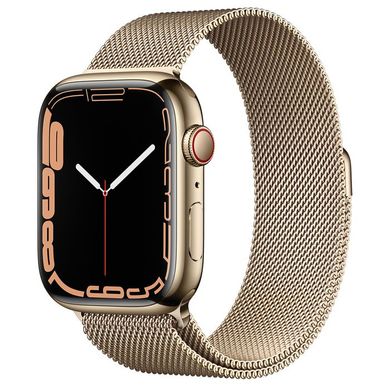 Apple Watch Series 7 4G 41mm Gold Stainless Steel Case with Gold Milanese Loop (MKHH3/MKJ03)