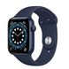 Apple Watch Series 6 GPS 40mm Blue Aluminium Case with Deep Navy Sport Band (MG143), Голубой
