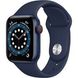 Apple Watch Series 6 GPS 44mm Blue Aluminium Case with Deep Navy Sport Band (M00J3), Темно-синий